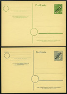 GANZSACHEN P 1/2d BRIEF, 1949, 10 Und 12 Pf. Schwarzaufdruck, Ungebraucht, 2 Prachtkarten, Mi. 25.- - Colecciones