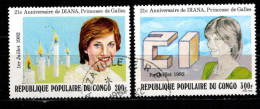 - CONGO - 1982 - YT N° 670 / 671 - Oblitérés -  Princesse De Galles - Afgestempeld