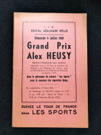 Programme De Course Courses Velo Grand Alexis Heusy Royal Dolhain Vélo Juillet 1955 - Sport Cyclisme - Programs