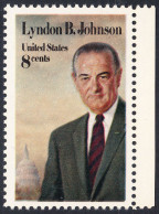 !a! USA Sc# 1503 MNH SINGLE W/ Right Margin - Lyndon B. Johnson - Ungebraucht