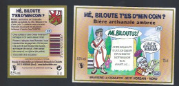 étiquette Bière France:biere Ambrée Avé Biloutus 8,5% 75 Cl Brasserie La Choulette Hordain Nord 59 N°1/3 Avec Sa Contre - Bière