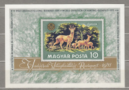 HUNGARY 1971 Fauna Animals Mi Bl 82 MNH(**) #Fauna878 - Blocks & Kleinbögen