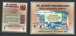 étiquette Bière France:biere Ambrée Hallo Bilouten 8,5% 75 Cl Brasserie La Choulette Hordain Nord 59 N°2/3 Avec Sa Contr - Beer