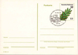 ONU (Vienne) Entier-P Fdc (101) Postkarte Branche De Laurier S3 28april1982 - Andere & Zonder Classificatie