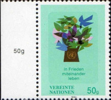 ONU (Vienne) Poste N** Yv:187 Mi:167 In Frieden Miteinander Leben Bord De Feuille - Unused Stamps