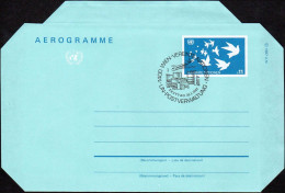 ONU (Vienne) Aérogr Fdc (101) Aerogramme Vol De Colombes S11 30-1-1987 - Otros & Sin Clasificación
