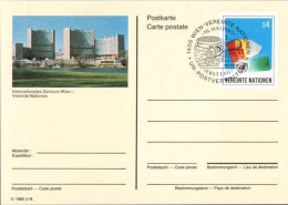 ONU (Vienne) Entier-P Fdc (100) Carte Postale Internationales Zentrum Wien S4 10mai1985 - Andere & Zonder Classificatie