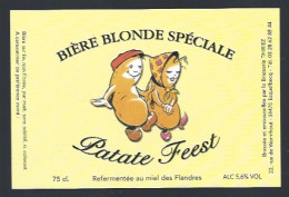 étiquette Bière France:biere Blo,nde Patate Fest  5,6% 75 Cl Brasserie Thiriez Esquelbecq Nord 59 - Bière