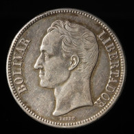  Venezuela, Simon Bolivar, 5 Bolivares, 1929, , Argent (Silver), TTB+ (AU),
Y#24.2 - Venezuela