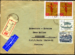 Pologne Poste Obl Yv:1477 Mi:1628 Tokyo 1964 Zloty Medal Paire (cachet Rond) Lettre Recommandée - Used Stamps