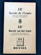 Programme De Course Courses Velo Championnat Cycliste Militaire Heysel 1953 Marche De L'armée - Sport Cyclisme - Programmes