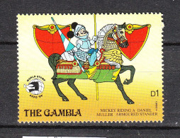 Gambia   -  1989.  Topolino Con Armatura Medioevale A Cavallo. Mickey Mouse With Medieval Armor On Horseback. MNH - Disney