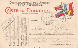 Carte Correspondance Franchise Militaire Cachet 1914 Rullier Soldat Cycliste 7e Régiment Tirailleurs Algériens - Oorlog 1914-18