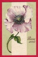 AE893 FANTAISIES FLEURS TRES BEAU PAVOT MAUVE DE JARDIN CARTE GAUFREE EN1905 - Fleurs