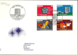 Suisse Service Obl Yv:457/460 Organisation Mondiale De Propriété Industrielle Geneve 27-5-82 Fdc - Dienstzegels