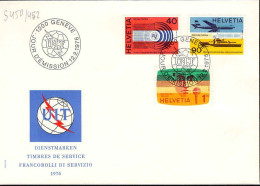 Suisse Service Obl Yv:450/452 Union Internationale Des Télécommunications Geneve 12-2-1976 (TB Cachet à Date) - Service