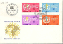 Suisse Service Obl Yv:446/449 Organisation Mondiale De La Santé Geneve 13-2-75 (TB Cachet à Date) - Officials