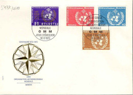 Suisse Service Obl Yv:437/440 Centenaire De L'Organisation Météorologique Mondiale Geneve 30-8-1973 (TB Cachet à Date) - Service