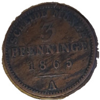 DE Prusse Série Commune 3 Pfennig 1865 - Colecciones