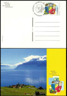 Suisse Entier-P Obl (2001CP5) Lac Léman (TB Cachet à Date) Fdc 9.5.2001 - Stamped Stationery