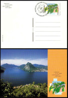 Suisse Entier-P Obl (2000CP5) Lac De Lugano (TB Cachet à Date) 15.9.2000 - Postwaardestukken