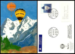 Suisse CP Obl (0036 Yv:1608 1,25 Euro 8.Hochalpin Ballonpost HL-Ballon HB-BKF (TB Cachet à Date) 14-8-99 - Autres & Non Classés