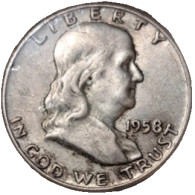 US États-Unis D'Amérique Half Dollar Franklin ½ Dollar 1958 - Colecciones