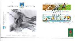 SAINTE LUCIE FDC 1996 JEUX OLYMPÏQUES ATLANTA - Verano 1996: Atlanta