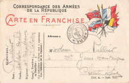 Carte Correspondance Franchise Militaire Cachet 1914 Rullier Cycliste 7e Régiment Tirailleurs Algériens Secteur 109 - 1. Weltkrieg 1914-1918