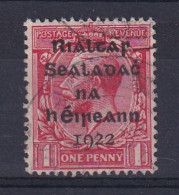 Ireland: 1922   KGV OVPT    SG3    1d   Carmine-red   Used - Usati