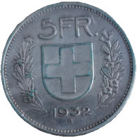 CH Suisse Série Commune 5 Francs 1932 - Other & Unclassified