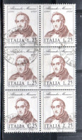 ITALIA REPUBBLICA ITALY REPUBLIC 1973 CENTENARIO MORTE DI ALESSANDRO MANZONI DEATH BLOCCO BLOCK LIRE 25 USATO USED - 1971-80: Afgestempeld