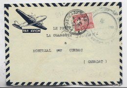 GANDON 15FR ROUGE SEUL LETTRE AVION  POSTE AUX ARMEES 27.8.1949 222  POUR LE CANADA TARIF RELATIONS + LEGION - 1945-54 Marianne (Gandon)