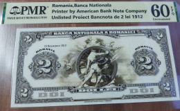 Copy Of The Romanian  2 Lei 1912  Banknote Project On Paper With Watermark And UV - Roumanie