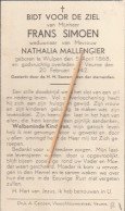 Wulpen, Veurne, 1942, Frans Simoen, Mallengier - Images Religieuses