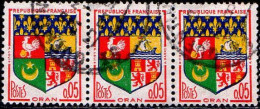 France Poste Obl Yv:1230A Mi:1321 Oran Armoiries (Beau Cachet Rond) Bande De 3 - Gebraucht