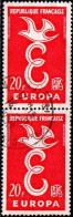 France Poste Obl Yv:1173 Mi:1210 Europa E Sous Colombe Paire (TB Cachet Rond) - Usados
