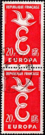 France Poste Obl Yv:1173 Mi:1210 Europa E Sous Colombe Paire (TB Cachet Rond) - Usati