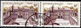 France Poste Obl Yv:1126 Mi:1161 Palais De L’Elysée Cour D'Honneur Paire (TB Cachet Rond) - Usados