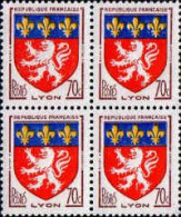 France Poste N** Yv:1181 Mi:1218 Lyon Armoiries (Bloc 4x) - Unused Stamps