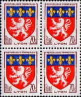 France Poste N** Yv:1181 Mi:1218 Lyon Armoiries (Bloc 4x) - Nuovi