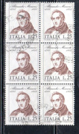 ITALIA REPUBBLICA ITALY REPUBLIC 1973 CENTENARIO MORTE DI ALESSANDRO MANZONI DEATH BLOCCO BLOCK LIRE 25 USATO USED - 1971-80: Afgestempeld