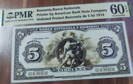 Copy Of The Romanian  5 Lei 1912  Banknote Project On Paper With Watermark And UV - Rumänien
