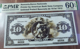 Copy Of The Romanian  10 Lei 1912  Banknote Project On Paper With Watermark And UV - Rumänien