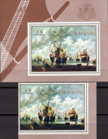 Marine On Atlantik 1970 RM Britain Sealand 30+Block 1 ** 18€ Historisches Segelschiff Regionalmarke M/s Private Bf Sheet - Otros (Mar)