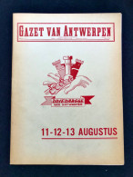 Programme De Course Courses Velo Championnat 3 Jours D'anvers Driedaagse Gazet Van Antwerpen 1957 - Sport Cyclisme - Programme