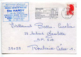 Noyon Cité Historique Palais Episcopal Sur Lettre De 1984,Liberté Gandon - Mechanical Postmarks (Advertisement)