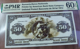 Copy Of The Romanian  50 Lei 1912  Banknote Project On Paper With Watermark And UV - Rumania