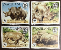 Swaziland 1987 WWF White Rhino Animals MNH - Rinoceronti