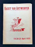 Programme De Course Courses Velo Championnat 3 Jours D'anvers Driedaagse Gazet Van Antwerpen 1955 - Sport Cyclisme - Programs